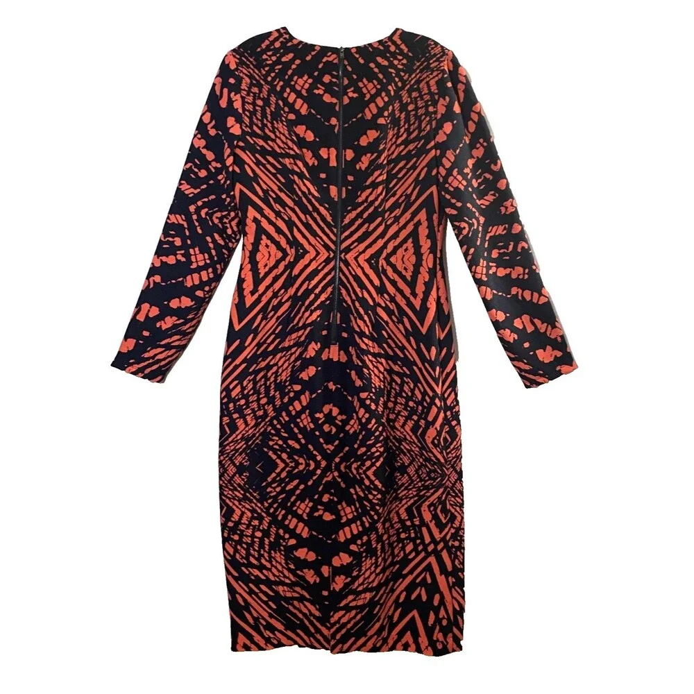 Maggy London Geometric Tailor Fit Dress Womens Size 6 Multicolor Lined NWOT